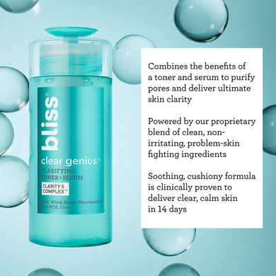 bliss Clear Genius Clarifying Toner + Serum